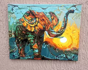 Слон на закате - картина по номерам